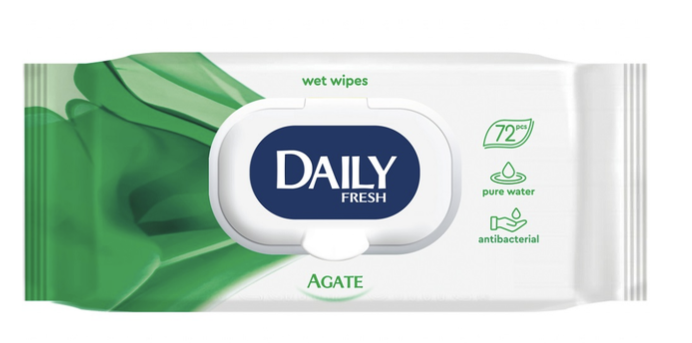 Серветка волога Daily Fresh універсальна з клапаном 72шт/уп